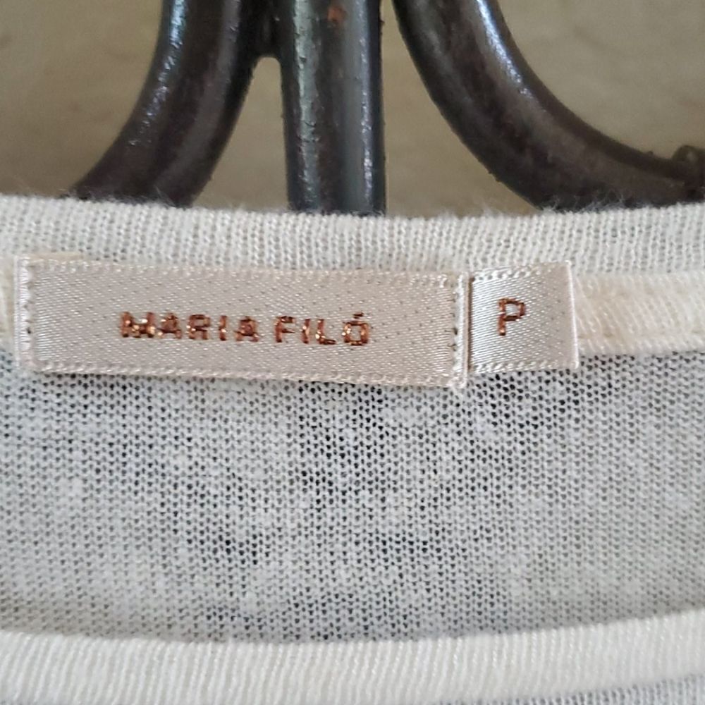 MARIA FILO Cream Top - Size Small‎ - Picture 6 of 8
